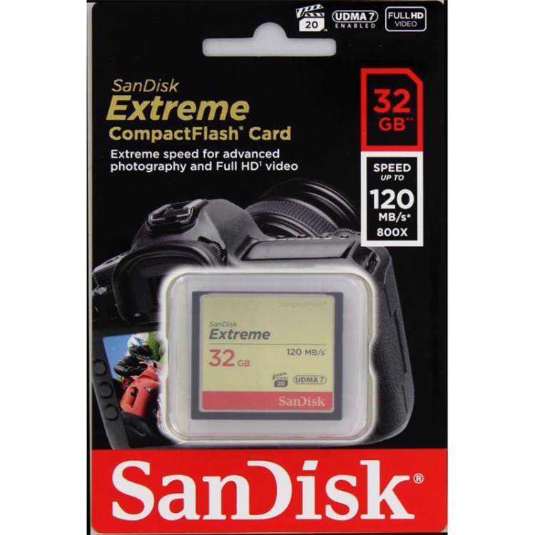 SANDISK Memorycard CF Extreme 32GB 120MB/s UDMA7 SANDISK Memorycard CF Extreme 32GB 120MB/s UDMA7