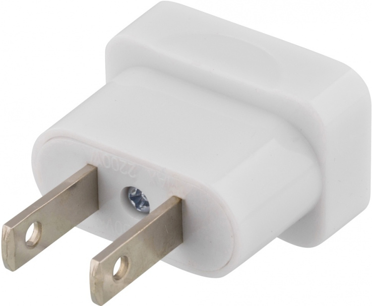 DELTACO reseadapter, EU till US, ojordad, 110-250V, 10A, vit
