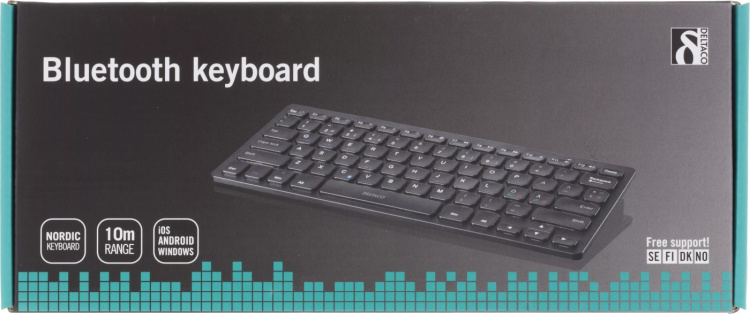 DELTACO trådlöst minitangentbord, bluetooth, svart DELTACO trådlöst minitangentbord, bluetooth, svart