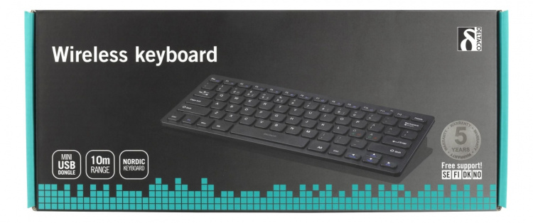 DELTACO trådlöst minitangentbord, USB, svart DELTACO trådlöst minitangentbord, USB, svart