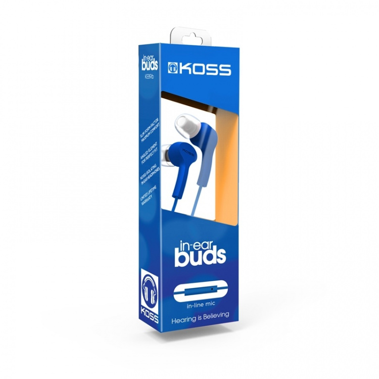 Koss Earphones KEB9iB Blue In-Ear with one touch mic
