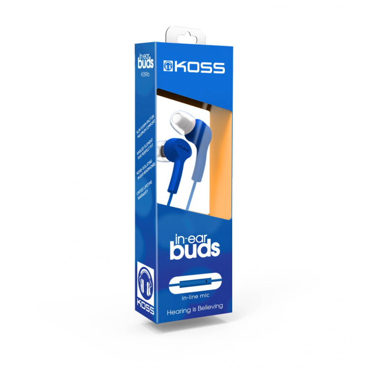 Koss Earphones KEB9iB Blue In-Ear with one touch mic