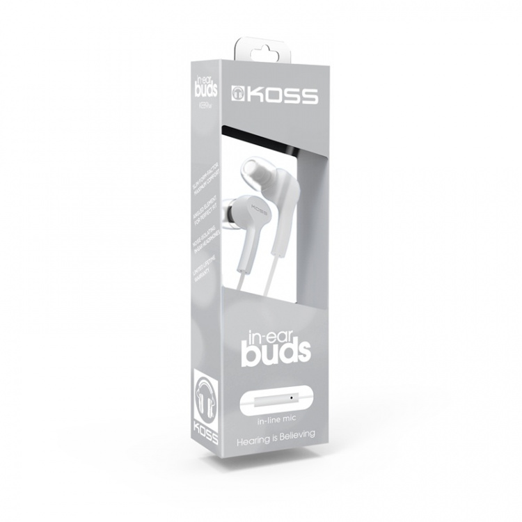 Koss Earphones KEB9iW White In-Ear with one touch mic Koss Earphones KEB9iW White In-Ear with one touch mic
