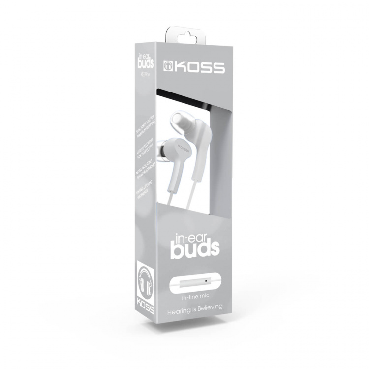 Koss Earphones KEB9iW White In-Ear with one touch mic Koss Earphones KEB9iW White In-Ear with one touch mic