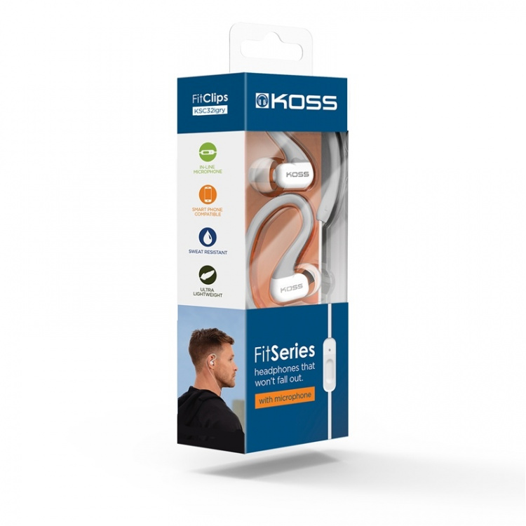 Koss Hoofdtelefoon KSC32i In Ear Mic Grijs