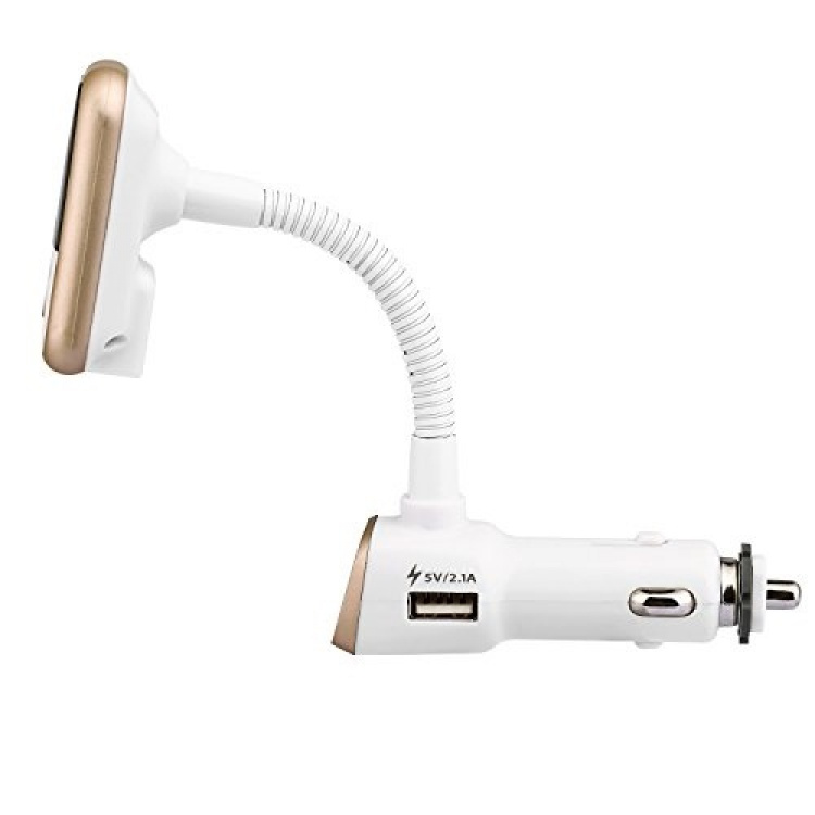 FM-zender met Bluetooth handsfree en autolader (goud) FM-zender met Bluetooth handsfree en autolader (goud)