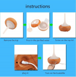 Houten luchtbevochtiger LED licht, Licht hout 240 ml