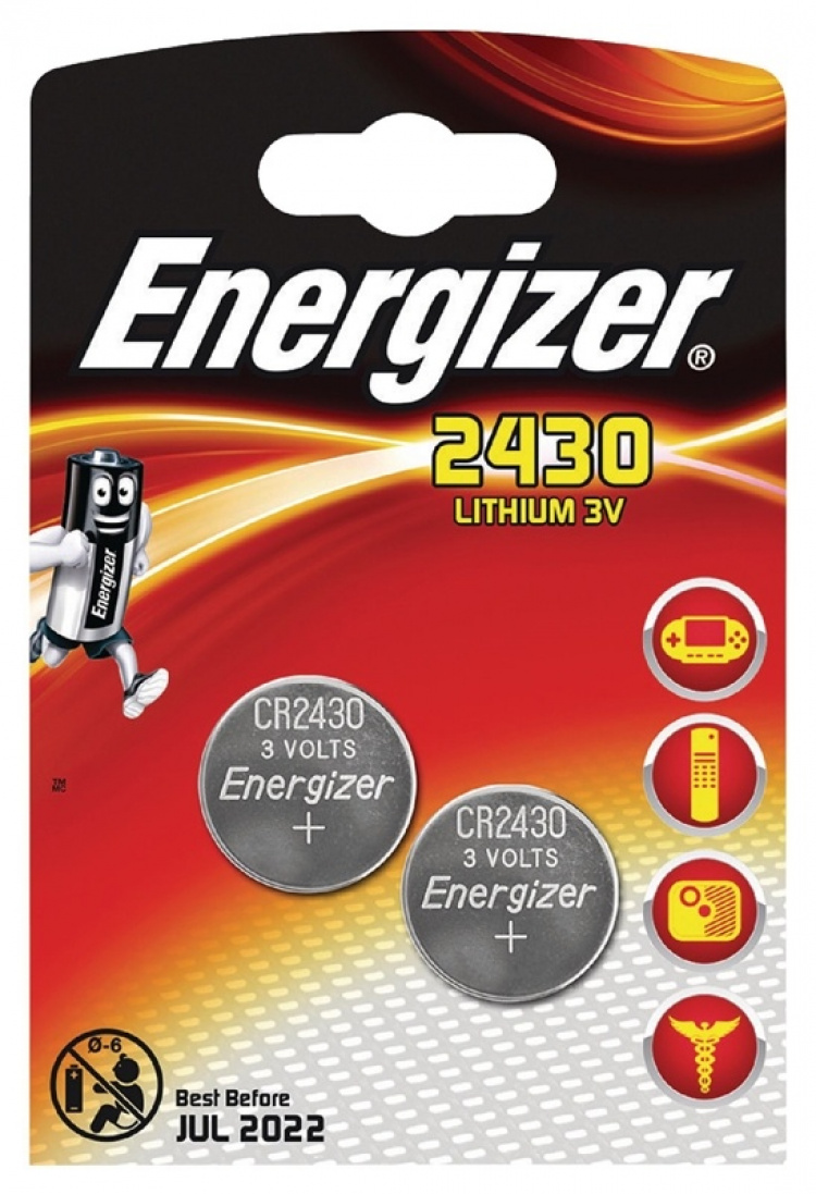 Energizer Lithium-Knoopcelbatterij CR2430 | 3 V DC | 320 mAh | 2-Blister | Zilver Energizer Lithium-Knoopcelbatterij CR2430 | 3 V DC | 320 mAh | 2-Blister | Zilver