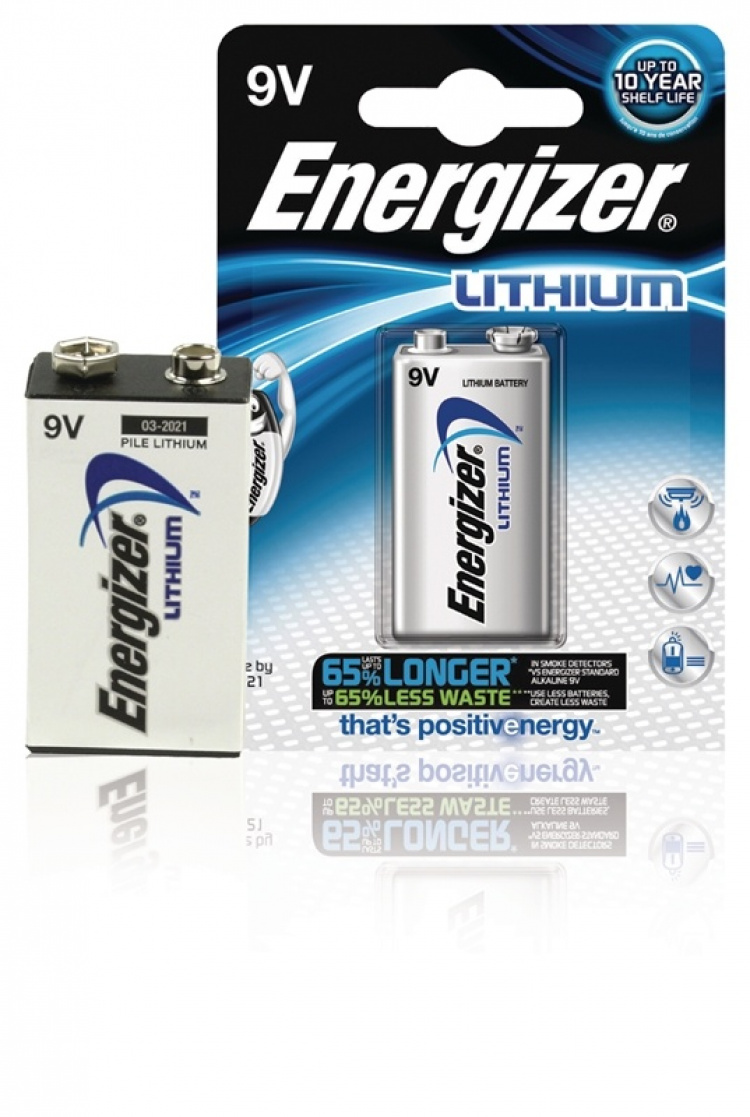 Energizer Lithium Batterij 9V | 1000 mAh | 1-Blister Energizer Lithium Batterij 9V | 1000 mAh | 1-Blister