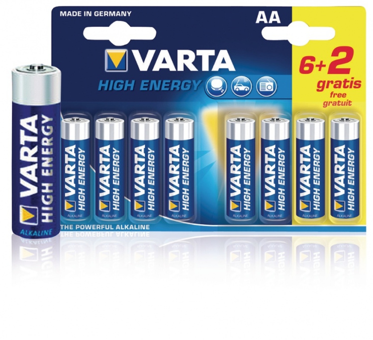 Varta Alkaline Batterij AA 1.5 V High Energy 8-Promotional Blister