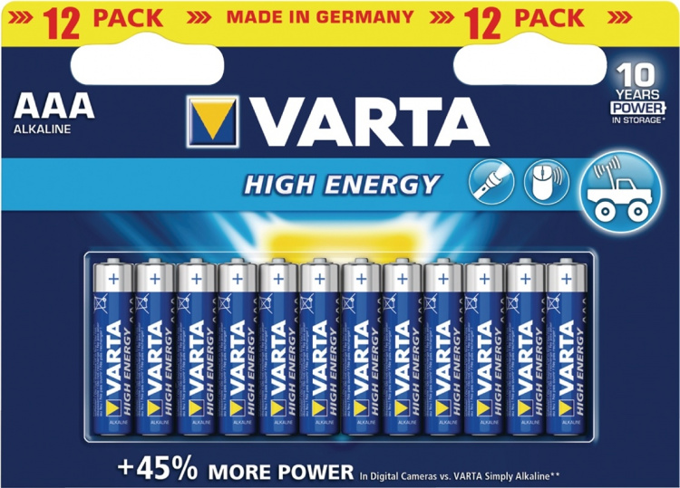 Varta Alkaline Batterij AAA 1.5 V High Energy 12-Pack