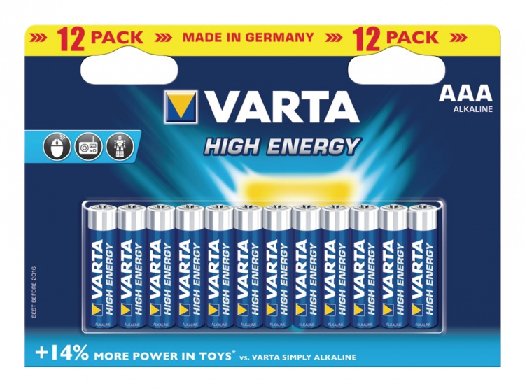 Varta Alkaline Batterij AAA 1.5 V High Energy 12-Pack