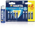 Varta Alkaline Batterij AAA 1.5 V High Energy 8-Promotional Blister Varta Alkaline Batterij AAA 1.5 V High Energy 8-Promotional Blister