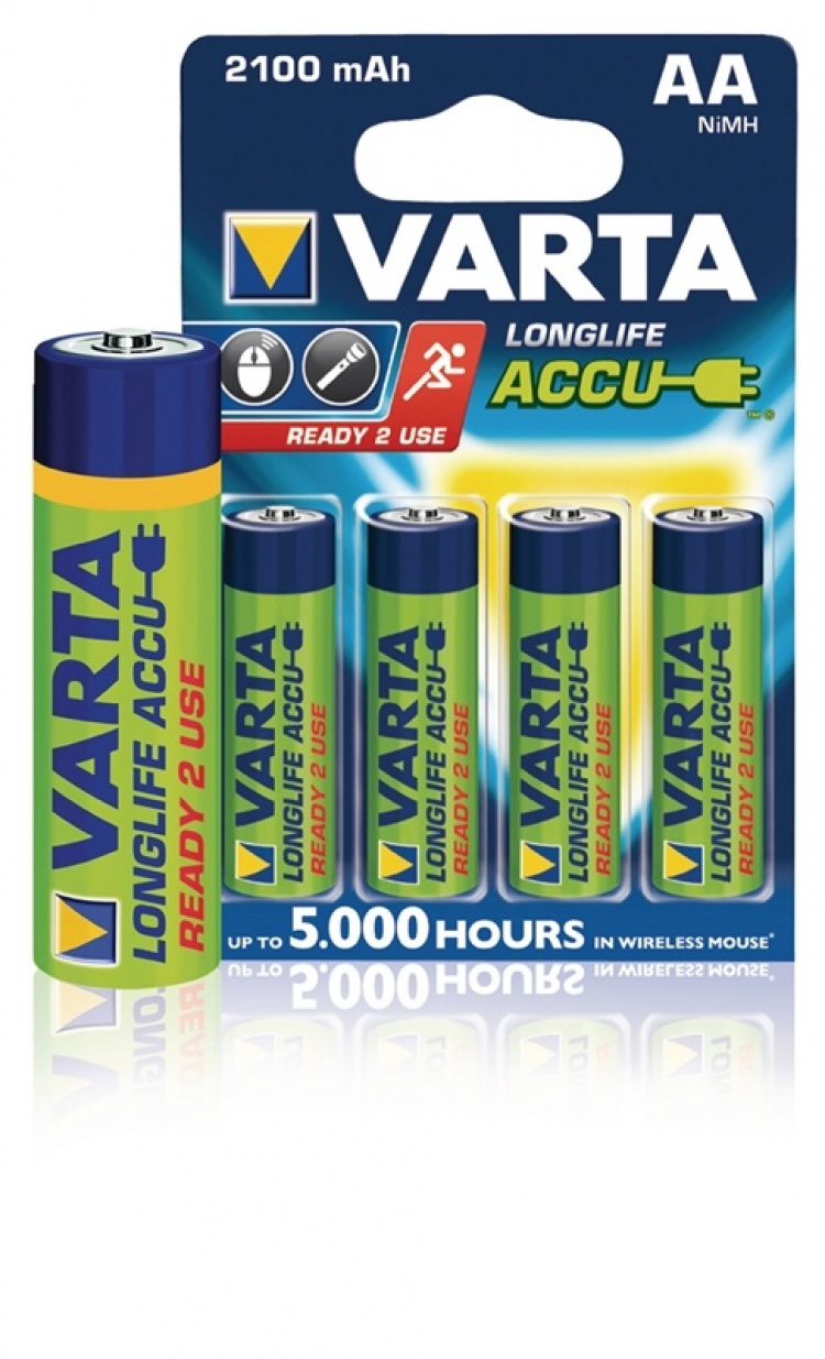 Varta Oplaadbare NiMH-Batterij AA | 1.2 V DC | 2100 mAh | 4-Blisterkaart Varta Oplaadbare NiMH-Batterij AA | 1.2 V DC | 2100 mAh | 4-Blisterkaart