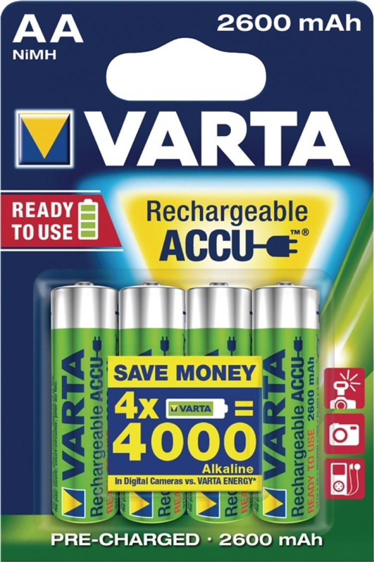 Varta Oplaadbare NiMH-Batterij AA | 1.2 V DC | 2500 mAh | 4-Blisterkaart Varta Oplaadbare NiMH-Batterij AA | 1.2 V DC | 2500 mAh | 4-Blisterkaart