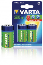 Varta Oplaadbare NiMH-Batterij C | 1.2 V DC | 3000 mAh | Voorgeladen | 2-Blister | HR14 | Geel / Groen Varta Oplaadbare NiMH-Batterij C | 1.2 V DC | 3000 mAh | Voorgeladen | 2-Blister | HR14 | Geel / Groen