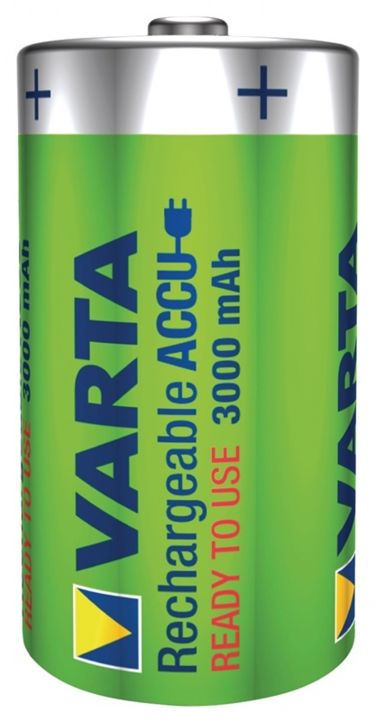 Varta Oplaadbare NiMH-Batterij D | 1.2 V DC | 3000 mAh | Voorgeladen | 2-Blister | HR20 | Geel / Groen Varta Oplaadbare NiMH-Batterij D | 1.2 V DC | 3000 mAh | Voorgeladen | 2-Blister | HR20 | Geel / Groen