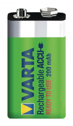 Varta Oplaadbare NiMH-Batterij E-Block | 9 V DC | 200 mAh | Voorgeladen | 1-Blister | 6HR61 | Geel / Groen