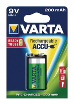 Varta Oplaadbare NiMH-Batterij E-Block | 9 V DC | 200 mAh | Voorgeladen | 1-Blister | 6HR61 | Geel / Groen