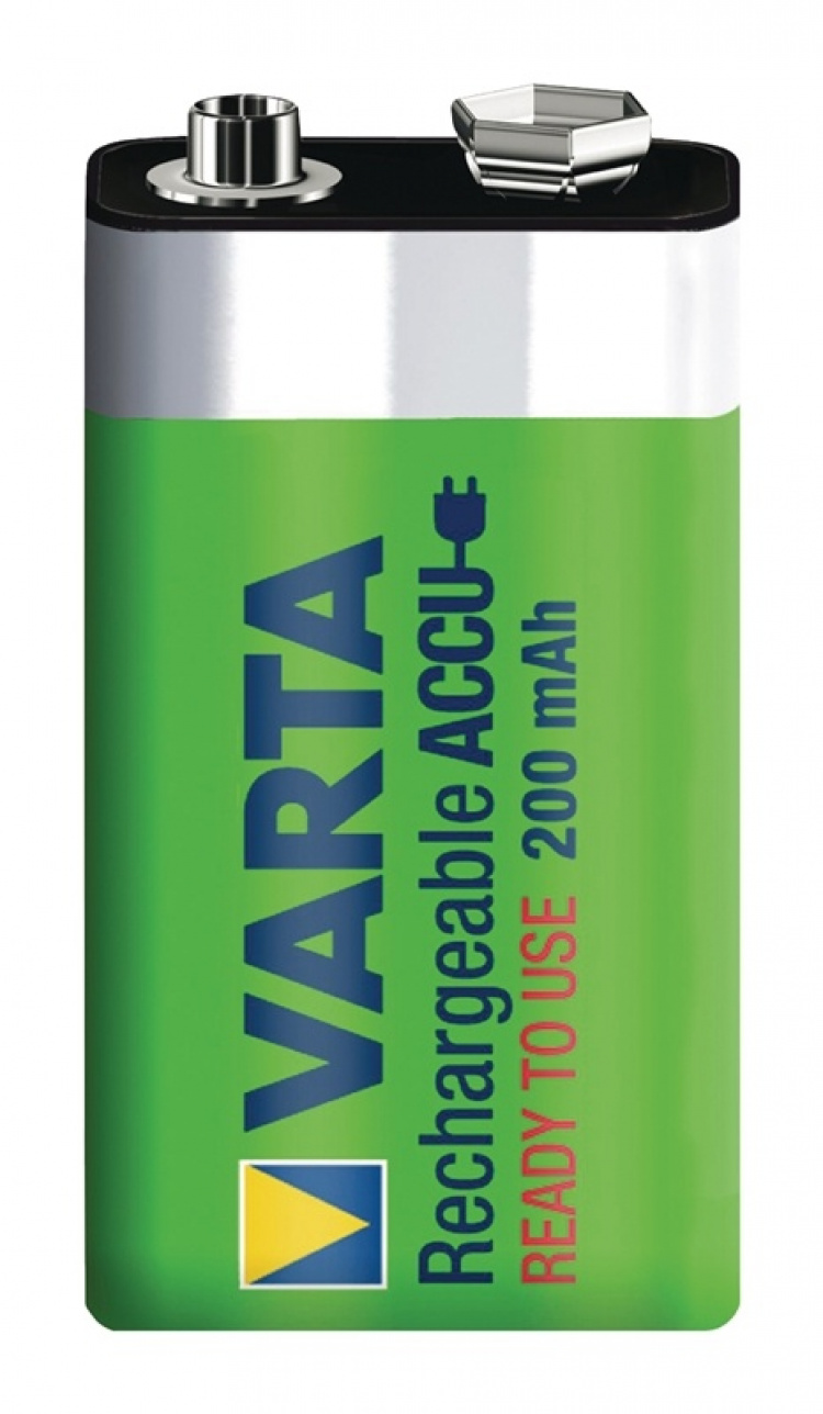 Varta Oplaadbare NiMH-Batterij E-Block | 9 V DC | 200 mAh | Voorgeladen | 1-Blister | 6HR61 | Geel / Groen