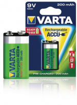 Varta Oplaadbare NiMH-Batterij E-Block | 9 V DC | 200 mAh | Voorgeladen | 1-Blister | 6HR61 | Geel / Groen