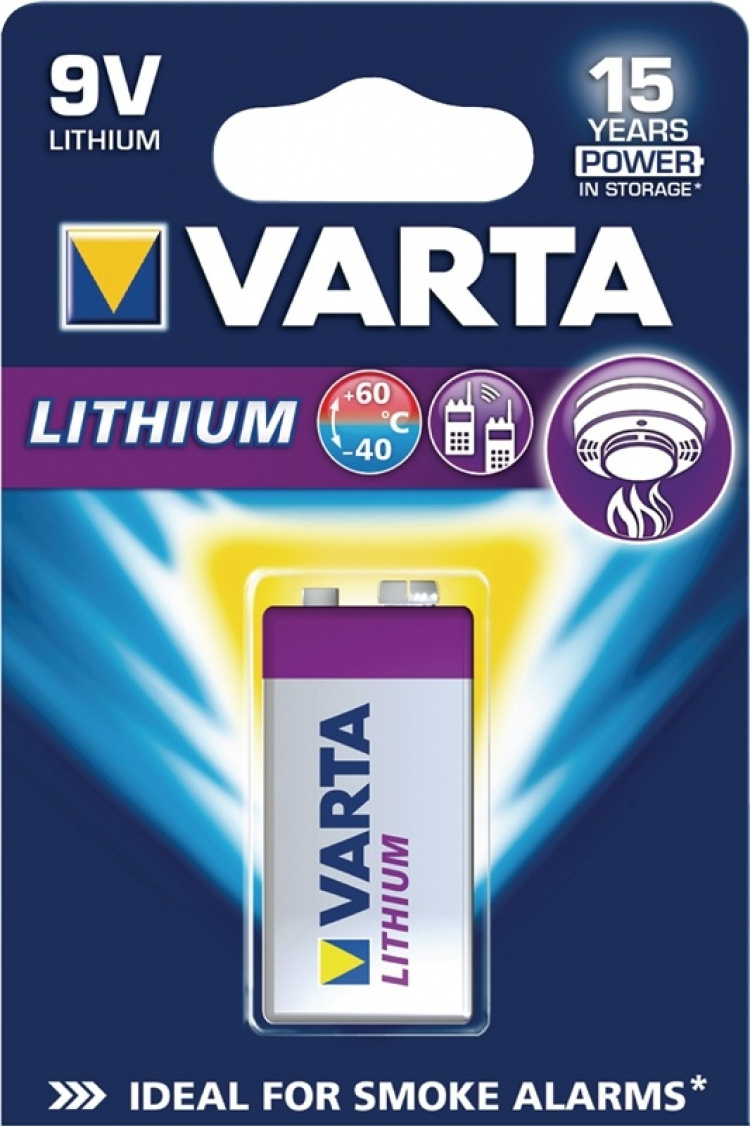 Varta Lithium Batterij 9V | 1200 mAh | 1-Blister Varta Lithium Batterij 9V | 1200 mAh | 1-Blister