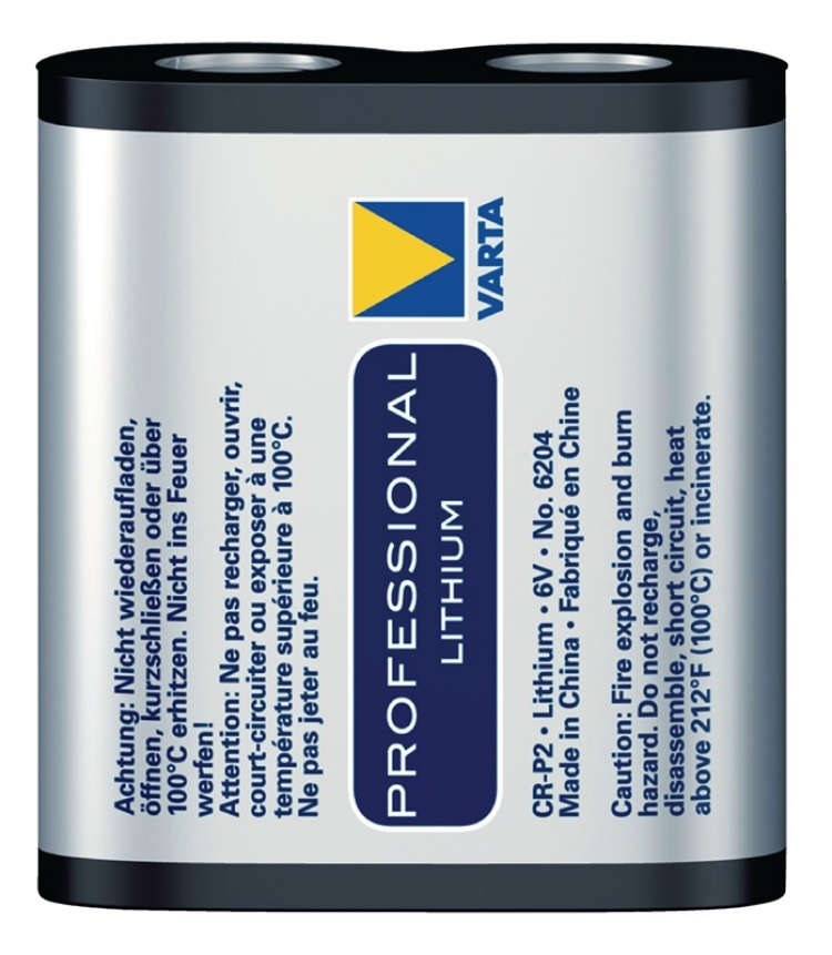 Varta CR P2 (6204) batterij, 1 stk. blister Lithiumbatterij, 6 V Varta CR P2 (6204) batterij, 1 stk. blister Lithiumbatterij, 6 V