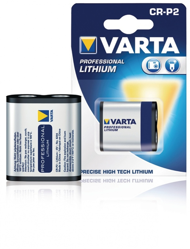 Varta CR P2 (6204) batterij, 1 stk. blister Lithiumbatterij, 6 V Varta CR P2 (6204) batterij, 1 stk. blister Lithiumbatterij, 6 V