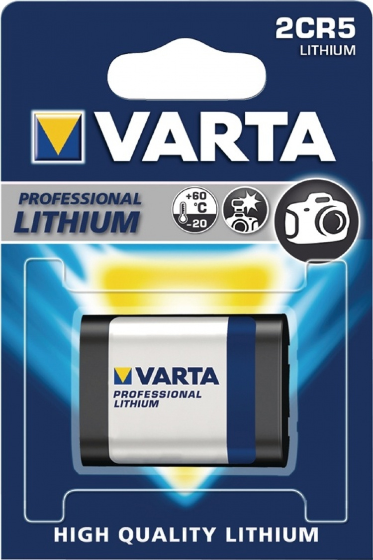 Varta Lithium Battery 2CR5 | 6 V DC | 1400 mAh | 1-Blister | Grijs / Zilver Varta Lithium Battery 2CR5 | 6 V DC | 1400 mAh | 1-Blister | Grijs / Zilver