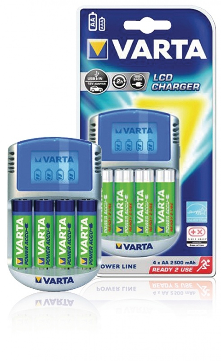 Varta NiMH-Batterijlader AA / AAA | 1.2 V DC | 4x AA/HR6 2600 mAh | Druppelladen | Euro / Type-C (CEE 7/16) | Batterijtype: AA