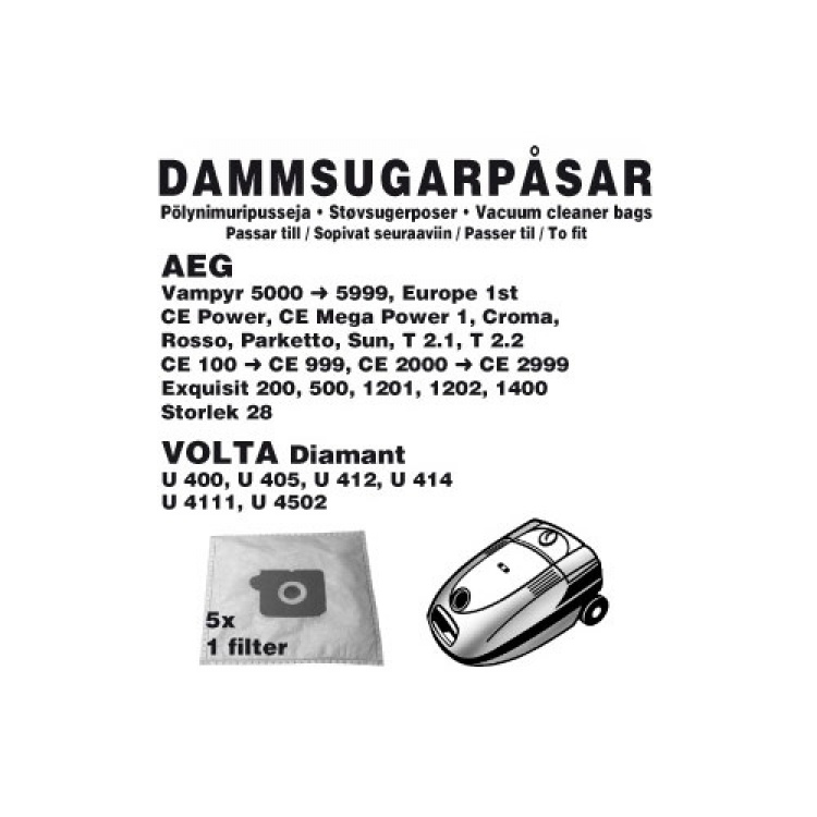 Champion Dammpåsar AEG/Volta, 5st Champion Dammpåsar AEG/Volta, 5st