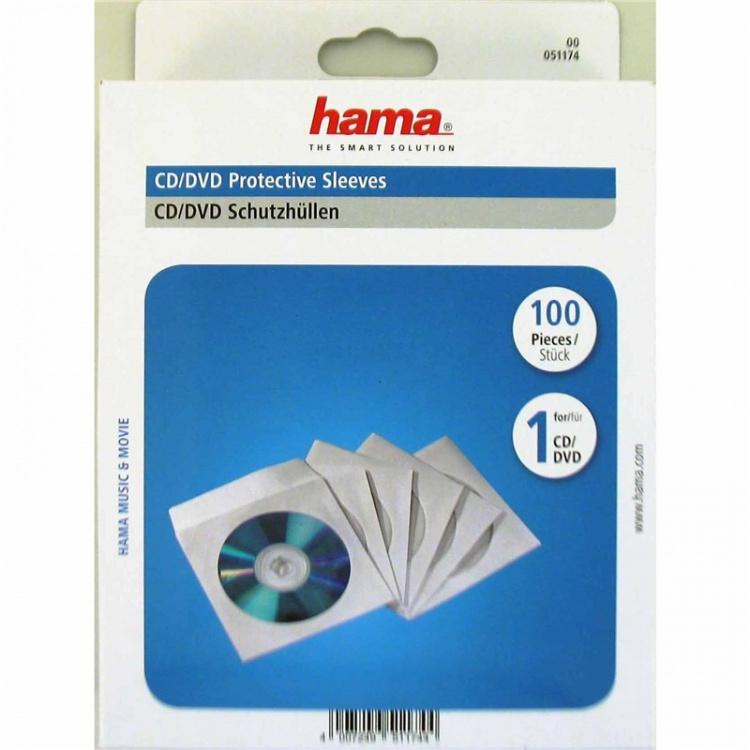 Hama CD/DVD-zakpapier wit 100 st