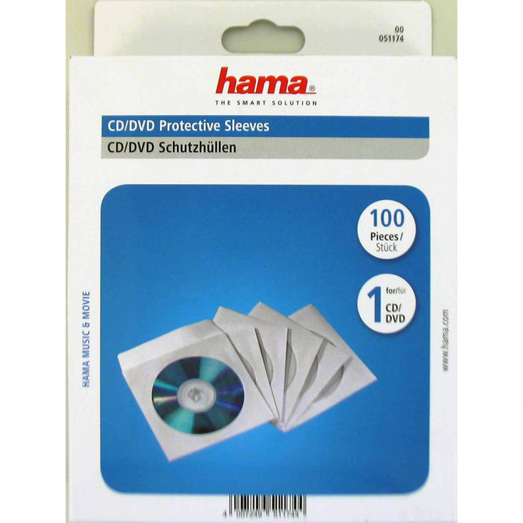 Hama CD/DVD-zakpapier wit 100 st