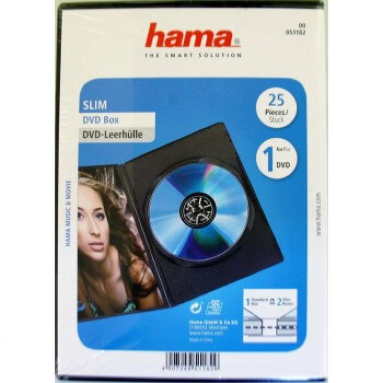 HAMA Slim DVD Jewel Case, pack of 25, black HAMA Slim DVD Jewel Case, pack of 25, black