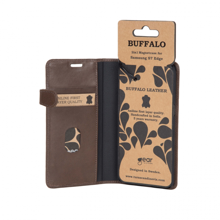 BUFFALO Wallet Leather Brown 3 Cardpockets Samsung Galaxy S7 Edge BUFFALO Wallet Leather Brown 3 Cardpockets Samsung Galaxy S7 Edge