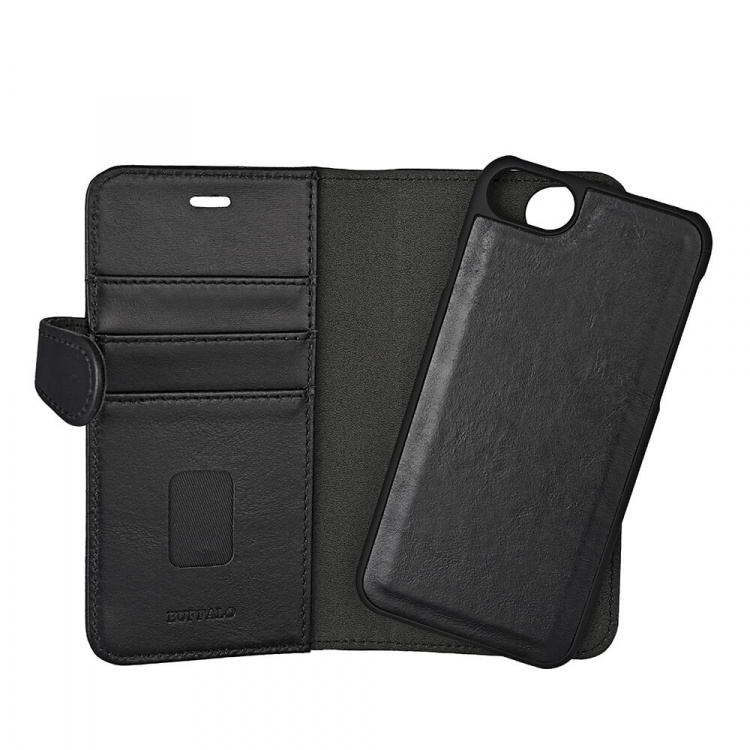 BUFFALO Wallet Leather Black 3 Cardpockets iPhone 6/7/8/SE2020