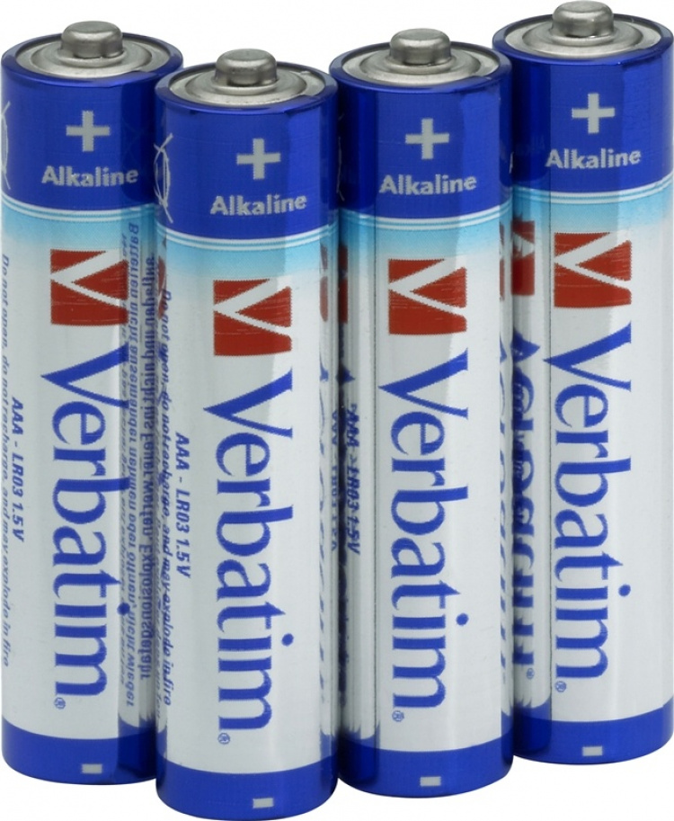 Verbatim batterier, AAA(LR03), 4-pack, Alkaline, 1,5 V Verbatim batterier, AAA(LR03), 4-pack, Alkaline, 1,5 V