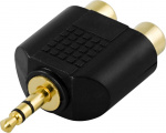 DELTACO multimedia-adapter, 2xRCA ho till 3,5mm ha, guldpläterad DELTACO multimedia-adapter, 2xRCA ho till 3,5mm ha, guldpläterad