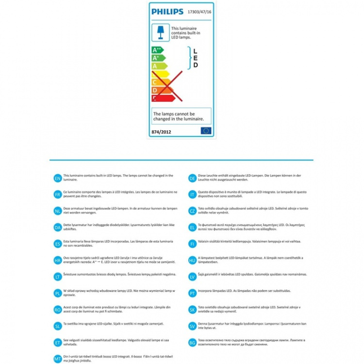 Philips Macaw Vägglampa LED 1x3W Inox