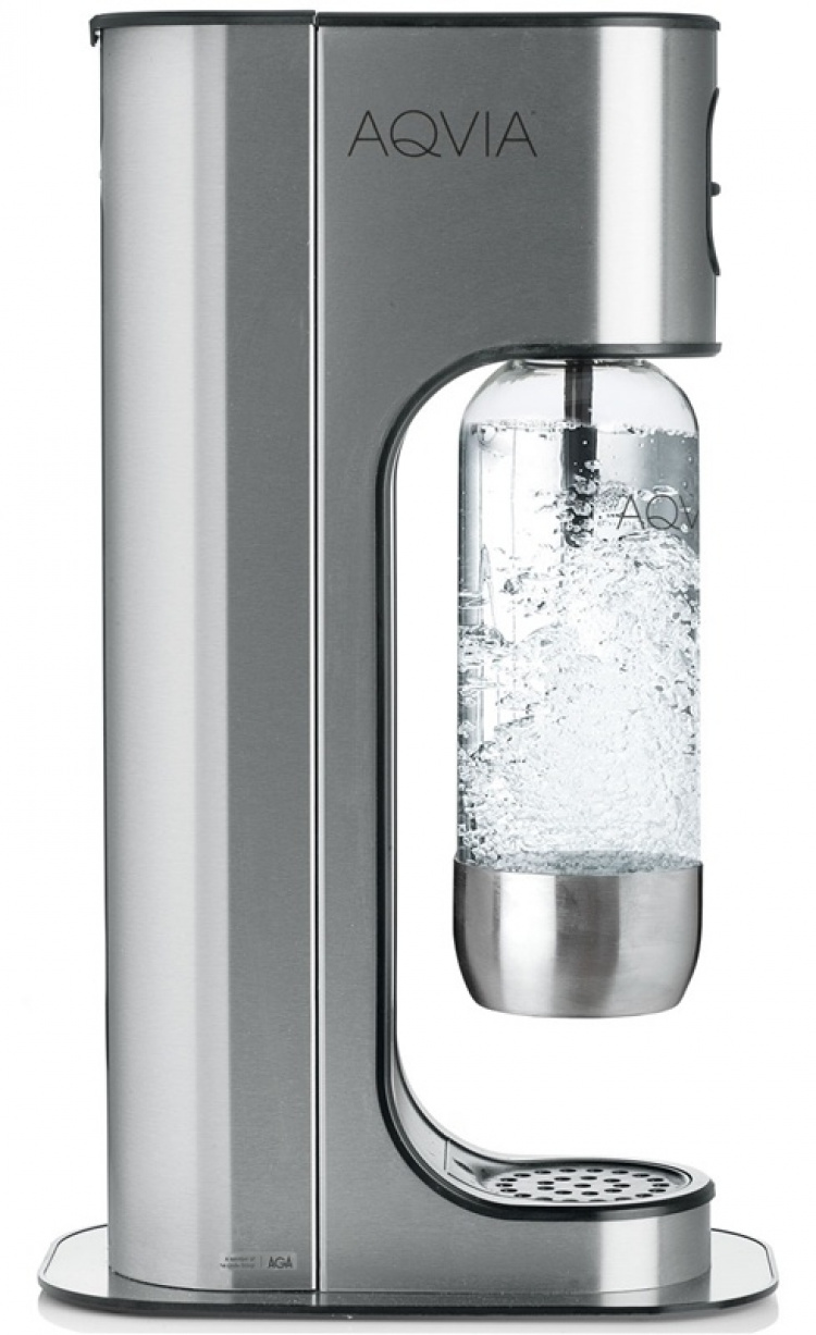 AGA Aqvia Exclusive Steel Black inclusief 4 flessen + kolsyrepatron