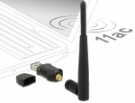 DeLOCK wireless USB network card, external antenna, 802.11ac, black