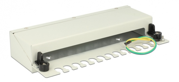 DeLOCK patch panel, 12 ports, for keystone modules, shielded, gray