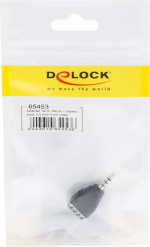 DeLOCK adapter, 3,5mm stereo ha till 4-pin terminalblock, svart