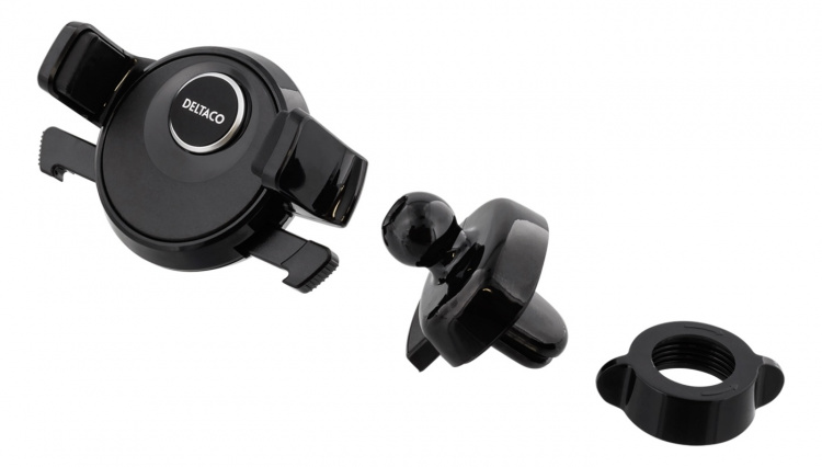 DELTACO Air vent car holder, for smartphones 60-88mm, rotatable, black