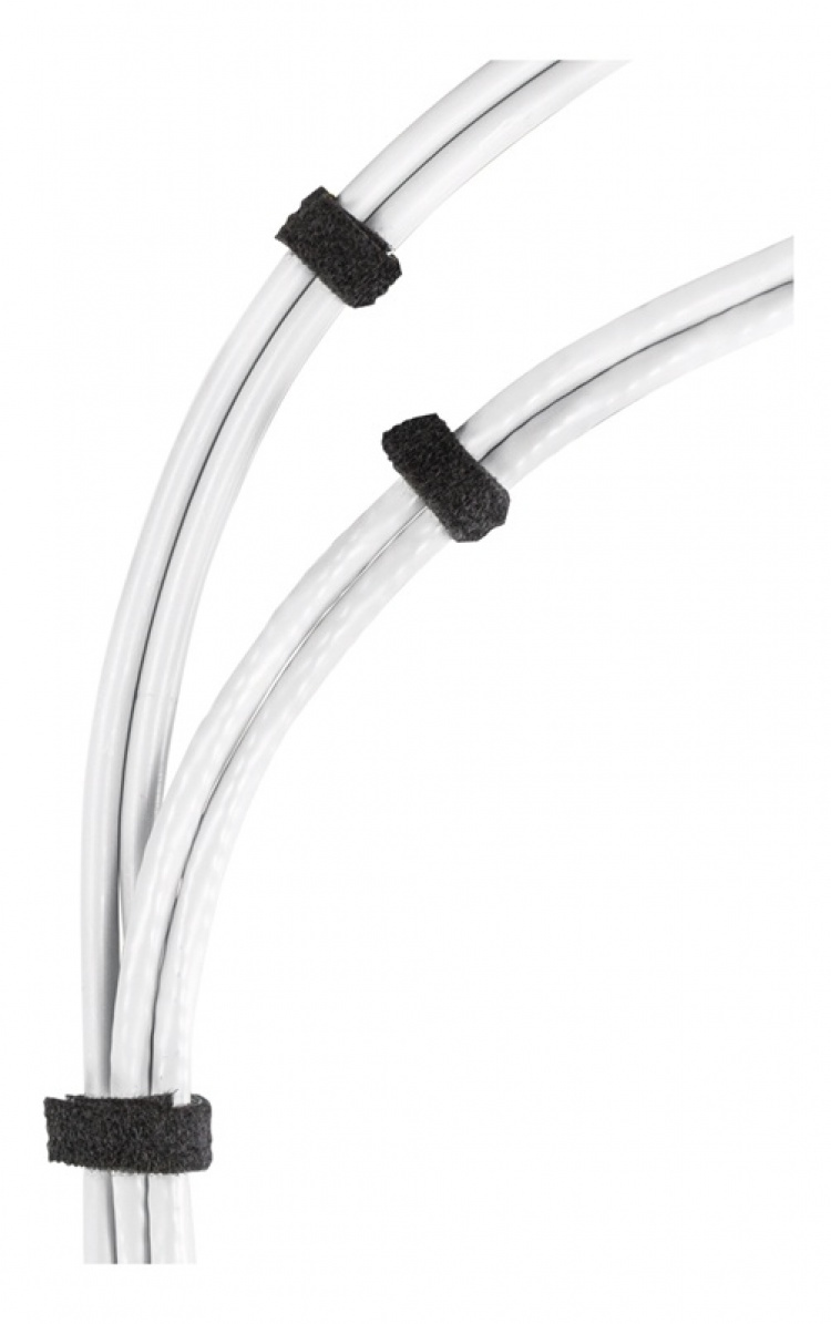 DELTACO Hook and loop fastener cable ties, width 10mm, 25m, black