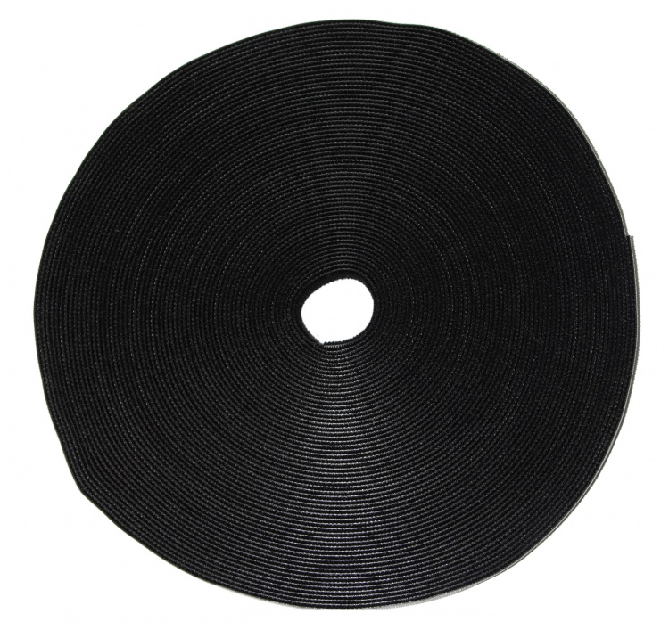 DELTACO Hook and loop fastener cable ties, width 10mm, 25m, black
