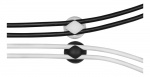 DELTACO self adhesive cable holder in rubber, 6-pack, black/white/gray