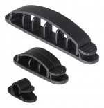 DELTACO adhesive cable clamps in plastic, 1/3/6 slots, 10-pack, black DELTACO adhesive cable clamps in plastic, 1/3/6 slots, 10-pack, black