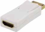 DELTACO DisplayPort to HDMI adapter, white, 4K UHD at 30Hz, DELTACO DisplayPort to HDMI adapter, white, 4K UHD at 30Hz,