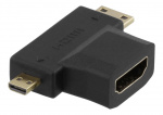 DELTACO HDMI adapter, HDMI FM to mini HDMI M and micro HDMI M DELTACO HDMI adapter, HDMI FM to mini HDMI M and micro HDMI M